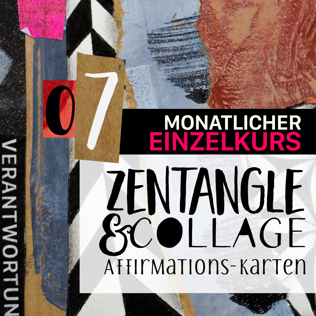 Zentangle & Collage 07: Drama Tangle